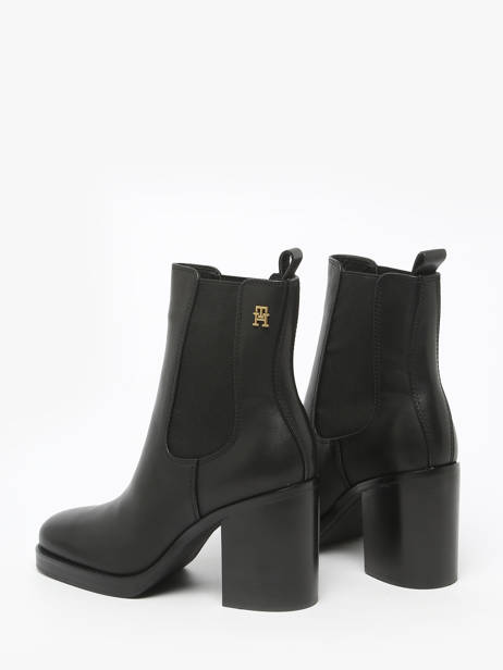 Enkellaarsjes Met Hak Uit Leder Tommy hilfiger Zwart women 8844BDS ander zicht 2